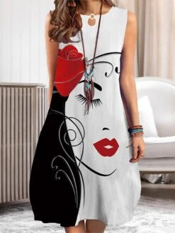 Women's Plus Size Loungewear Nightgown Nightshirt Dress Butterfly Flower Fashion Casual Home Street Date Polyester Breathable Crew Neck Sleeveless Summer Spring Black White