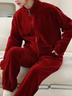 Women's Fleece Pajamas Sets Pure Color Warm Fashion Plush Home Daily Bed Flannel Warm Breathable Stand Collar Long Sleeve Cardigan Pant Fall Winter 17 Women's Fleece Pajamas Sets Pure Color Warm Fashion Plush Home Daily Bed Flannel Warm Breathable Stand Collar Long Sleeve Cardigan Pant Fall Winter -Deals The Sexy Bra Store yhbmxh1694164397776