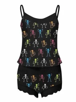 Women's Pajamas Pajama Top And Pant Sets Pumpkin Skeleton Hot Casual Soft Home Daily Bed Polyester Breathable Straps Sleeveless Strap Top Shorts Summer Spring Black White 18 Women's Pajamas Pajama Top And Pant Sets Pumpkin Skeleton Hot Casual Soft Home Daily Bed Polyester Breathable Straps Sleeveless Strap Top Shorts Summer Spring Black White -Deals The Sexy Bra Store yhmjgv1678856754853