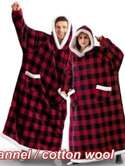 Oversized Wearable Blanket Christmas Flannel Thick Soft Warm Long Hoodie Blanket Big Hooded Sweatshirt Hoodie Blanket For Adults Women Girls Teenagers Teens Men Black -Deals The Sexy Bra Store yicpga1662554816794