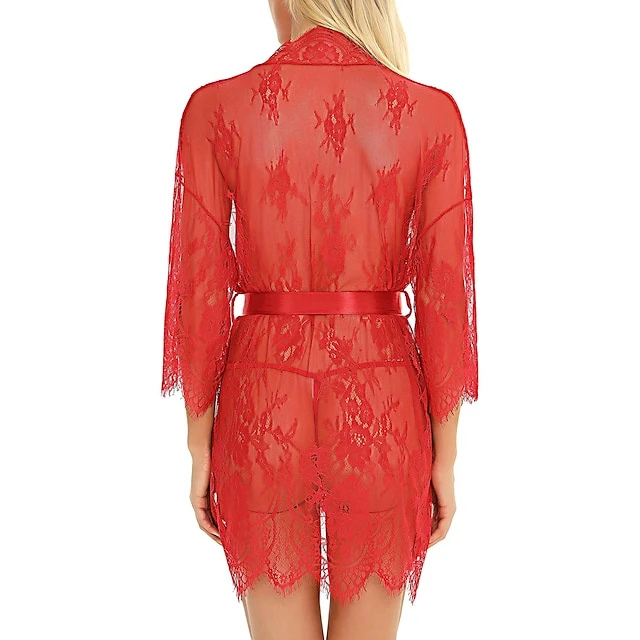 Women's Plus Size Sexy Lingerie Chemises & Negligees Spandex Transparent White Black / Super Sexy 14 Women's Plus Size Sexy Lingerie Chemises & Negligees Spandex Transparent White Black / Super Sexy - Image 14