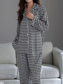 Women's Loungewear Sets Grid / Plaid Fashion Comfort Soft Home Daily Bed Ice Silk Breathable Lapel Long Sleeve Shirt Pant Button Pocket Fall Winter Black Pink 24 Women's Loungewear Sets Grid / Plaid Fashion Comfort Soft Home Daily Bed Ice Silk Breathable Lapel Long Sleeve Shirt Pant Button Pocket Fall Winter Black Pink -Deals The Sexy Bra Store ymiyyf1694766966793