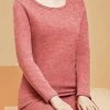 Women's Pajamas Thermal Underwear Pajama Top And Pant Pure Color Warm Simple Casual Home Daily Bed Polyester Breathable Long Pant Elastic Waist Spring Fall Black Pink