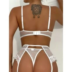 Women's Sexy Lingerie Sets 4 Pieces Pure Color Hot See Through Home Lace Straps Sleeveless Backless Spring Summer White Black / Polyester 33 Women's Sexy Lingerie Sets 4 Pieces Pure Color Hot See Through Home Lace Straps Sleeveless Backless Spring Summer White Black / Polyester -Deals The Sexy Bra Store yoalyo1650337960886