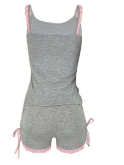 Women's Pajamas Sets Nighty Pjs 2 Pieces Letter Simple Comfort Home Daily Bed Polyester Breathable Gift Sleeveless Shorts Elastic Waist Spring Summer Blue Beige / Print -Deals The Sexy Bra Store yqamun1644904319711