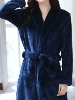 Women's Warm Robe Bathrobe Robes Gown Pure Color Fashion Casual Comfort Home Daily Bed Polyester Lapel Long Sleeve Fall Winter Light Grey Dark Blue 9 Women's Warm Robe Bathrobe Robes Gown Pure Color Fashion Casual Comfort Home Daily Bed Polyester Lapel Long Sleeve Fall Winter Light Grey Dark Blue -Deals The Sexy Bra Store yrgwhj1689598565427
