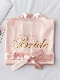 Women's Pajamas Robes Gown Bathrobes Nighty 1 PCS Pure Color Simple Hot Fashion Home Wedding Party Spa Silk Gift Crew Neck Long Sleeve Basic Belt Included Spring Summer White Pink / Satin