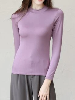 Women's Pajama Top With Chest Pads Loungewear Top Pure Color Fashion Casual Comfort Home Daily Bed Modal Breathable Crew Neck Long Sleeve Fall Winter Black White 16 Women's Pajama Top With Chest Pads Loungewear Top Pure Color Fashion Casual Comfort Home Daily Bed Modal Breathable Crew Neck Long Sleeve Fall Winter Black White -Deals The Sexy Bra Store ytsyit1697699923176