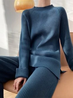 Women's Lounge Sets Sweater Sets Pure Color Fashion Casual Comfort Home Street Daily Polyester Breathable Crew Neck Long Sleeve Sweater Pant Fall Winter Black Blue 22 Women's Lounge Sets Sweater Sets Pure Color Fashion Casual Comfort Home Street Daily Polyester Breathable Crew Neck Long Sleeve Sweater Pant Fall Winter Black Blue -Deals The Sexy Bra Store yutjhs1691566030302