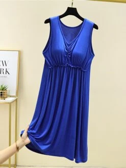 Women's Pajamas Nightgown Nightshirt Dress Pure Color Simple Casual Comfort Home Daily Bed Modal Breathable V Wire Sleeveless Chest Pads Summer Spring Lotus Pink Black -Deals The Sexy Bra Store ywrnuk1686903487663