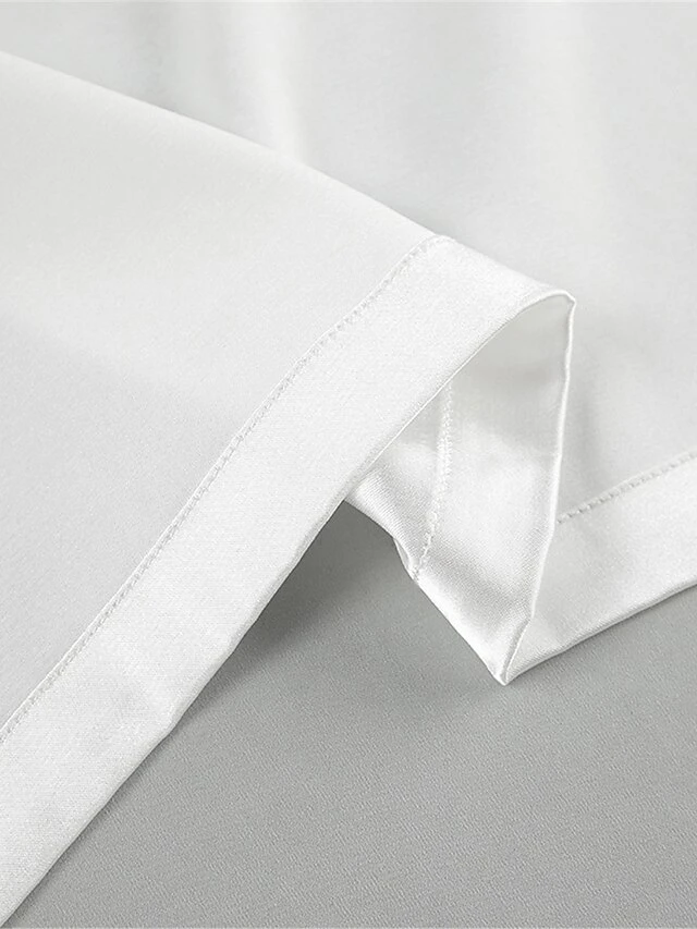 Women's Pajamas Bathrobe Robes Gown Pure Color Simple Casual Comfort Wedding Party Satin Breathable V Wire Long Sleeve Feather Fall Winter White 5 Women's Pajamas Bathrobe Robes Gown Pure Color Simple Casual Comfort Wedding Party Satin Breathable V Wire Long Sleeve Feather Fall Winter White - Image 5