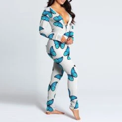 Women's Onesies Jumpsuits Butterfly Flower Funny Soft Party Home Halloween Gift V Wire Long Sleeve Winter Fall Silver Black Black / Buckle / Street / Print 36 Women's Onesies Jumpsuits Butterfly Flower Funny Soft Party Home Halloween Gift V Wire Long Sleeve Winter Fall Silver Black Black / Buckle / Street / Print -Deals The Sexy Bra Store yycrot1630652389198