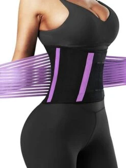 Corset Women‘s Waist Trainer Breathable Sport Underbust Corset Basic Yoga Solid Color Hook And Loop Spandex Valentine‘s Day Running Gym Spring & Summer Fall & Winter Purple Black Red 1 Pc -Deals The Sexy Bra Store yyzvlj1635156744573