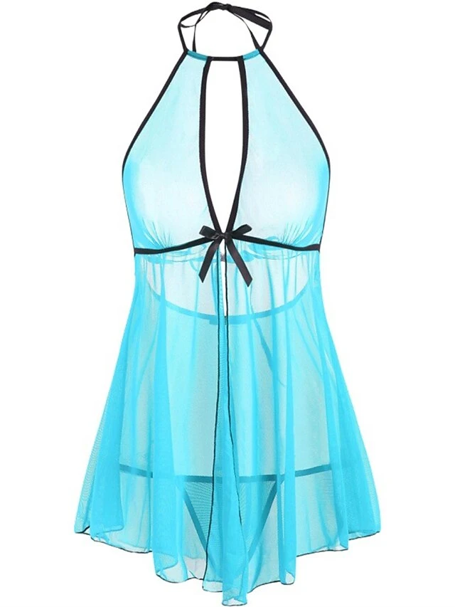 Women's Sexy Lingerie Chemises & Negligees Sets Pure Color Lovers Hot Comfort Home Daily Valentine's Day Polyester Breathable Straps Sleeveless Backless Summer Spring Black Red 8 Women's Sexy Lingerie Chemises & Negligees Sets Pure Color Lovers Hot Comfort Home Daily Valentine's Day Polyester Breathable Straps Sleeveless Backless Summer Spring Black Red - Image 8