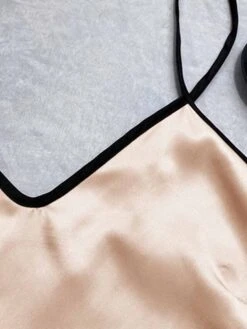 Women's Pajamas Pajama Top And Pant Sets Pure Color Simple Casual Soft Home Daily Bed Satin Breathable Straps Short Sleeve Strap Top Shorts Summer Spring Lotus Pink Black -Deals The Sexy Bra Store zcnqvc1680597781105