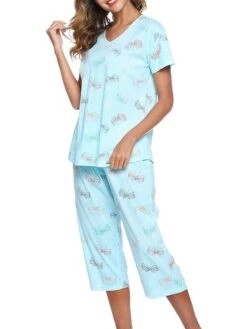 Women's Pajamas Pajama Top And Pant Sets Cat Butterfly Casual Comfort Sweet Home Daily Bed Cotton Breathable V Wire Short Sleeve T Shirt Tee Pant Elastic Waist Summer Spring Pink Blue 22 Women's Pajamas Pajama Top And Pant Sets Cat Butterfly Casual Comfort Sweet Home Daily Bed Cotton Breathable V Wire Short Sleeve T Shirt Tee Pant Elastic Waist Summer Spring Pink Blue -Deals The Sexy Bra Store zcusqa1679461479337