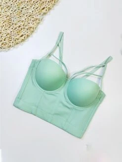 Women's Corset Bustier Solid Comfort Home Xmas Daily Bed Polyester Breathable Straps Sleeveless Backless Summer Spring Black White -Deals The Sexy Bra Store zfqzoh1696315675899