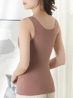 Women's Top Thermal Shirt Pure Color Warm Fashion Simple Home Street Daily Cotton Warm Breathable Straps Sleeveless Fall Winter Bean Paste Color Black 27 Women's Top Thermal Shirt Pure Color Warm Fashion Simple Home Street Daily Cotton Warm Breathable Straps Sleeveless Fall Winter Bean Paste Color Black -Deals The Sexy Bra Store zjesgs1694072373667