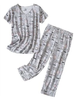 Women's Pajamas Pajama Top And Pant Sets Cat Butterfly Casual Comfort Sweet Home Daily Bed Cotton Breathable V Wire Short Sleeve T Shirt Tee Pant Elastic Waist Summer Spring Pink Blue 33 Women's Pajamas Pajama Top And Pant Sets Cat Butterfly Casual Comfort Sweet Home Daily Bed Cotton Breathable V Wire Short Sleeve T Shirt Tee Pant Elastic Waist Summer Spring Pink Blue -Deals The Sexy Bra Store zjhomz1679461487268