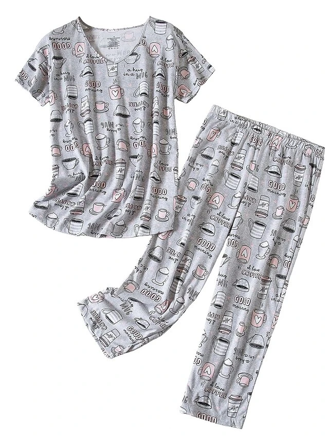 Women's Pajamas Pajama Top And Pant Sets Cat Butterfly Casual Comfort Sweet Home Daily Bed Cotton Breathable V Wire Short Sleeve T Shirt Tee Pant Elastic Waist Summer Spring Pink Blue 14 Women's Pajamas Pajama Top And Pant Sets Cat Butterfly Casual Comfort Sweet Home Daily Bed Cotton Breathable V Wire Short Sleeve T Shirt Tee Pant Elastic Waist Summer Spring Pink Blue - Image 14