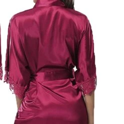 Women's Robes Gown Sets Bathrobes Nighty 1 PCS Pure Color Satin Simple Casual Home Party Wedding Party Spandex Gift Half Sleeve Lace Belt Included Spring Summer White Black 11 Women's Robes Gown Sets Bathrobes Nighty 1 PCS Pure Color Satin Simple Casual Home Party Wedding Party Spandex Gift Half Sleeve Lace Belt Included Spring Summer White Black -Deals The Sexy Bra Store zjtfmv1669947626509