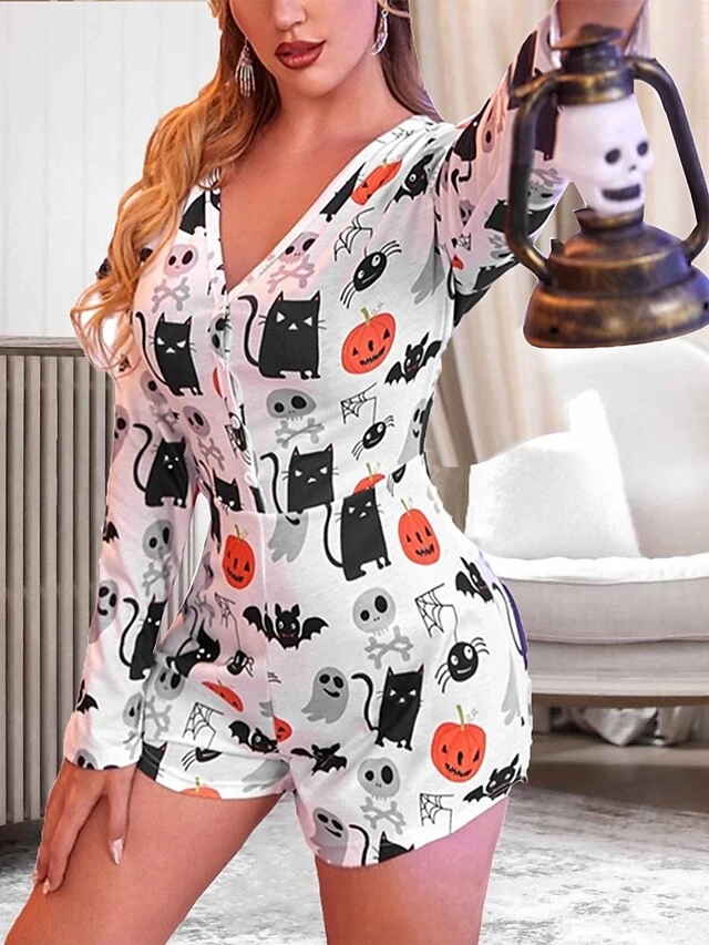 Women's Shapewear Waist Trainer Body Shaper Pumpkin Ghost Sport Simple Casual Daily Going Out Polyester Breathable V Wire Long Sleeve Shorts Summer Spring Black White 4 Women's Shapewear Waist Trainer Body Shaper Pumpkin Ghost Sport Simple Casual Daily Going Out Polyester Breathable V Wire Long Sleeve Shorts Summer Spring Black White - Image 4