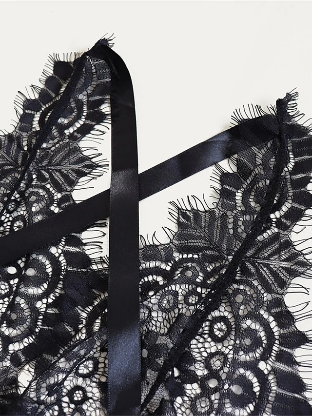 Women's Sexy Lingerie Chemises & Negligees Pure Color Lovers Hot Comfort Home Daily Valentine's Day Lace Breathable Straps Sleeveless Backless Summer Spring Black 5 Women's Sexy Lingerie Chemises & Negligees Pure Color Lovers Hot Comfort Home Daily Valentine's Day Lace Breathable Straps Sleeveless Backless Summer Spring Black - Image 5