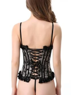 Women's Corsets Halloween Waist Trainer Body Shaper Dot Fashion Retro Hot Party Carnival Polyester Breathable Straps Strap Top Adjustable Summer Spring Black -Deals The Sexy Bra Store zonbyq1691412624015