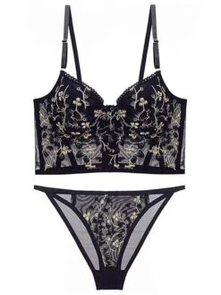 Women's Corstes Top Flower Undergarments Home Bed Date Polyester Breathable Straps Sleeveless Backless Embroidery Summer Spring Black White -Deals The Sexy Bra Store zpwqnu1697161974536