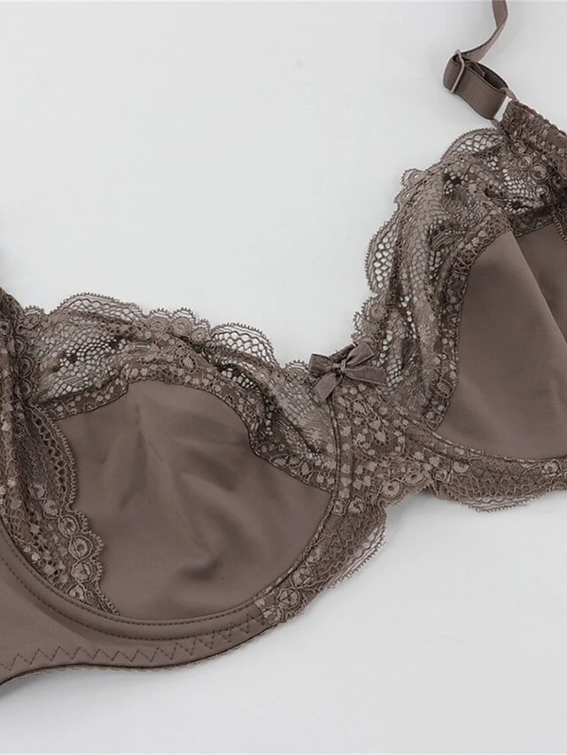 Women's Plus Size Lace Embroidery Bra Solid Home Daily Bed Nylon Breathable Straps Sleeveless Backless Summer Spring Black White 2 Women's Plus Size Lace Embroidery Bra Solid Home Daily Bed Nylon Breathable Straps Sleeveless Backless Summer Spring Black White - Image 2