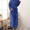 Women's Pajamas Robe Bathrobe Pure Color Plush Casual Comfort Home Daily Bed Polyester Warm V Wire Long Sleeve Fall Winter White Pink