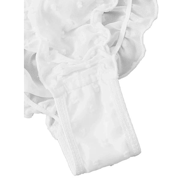 Women's Sexy Bodies Lingerie Set Dot Sexy Uniforms Romantic See Through Bed Vacation Valentine's Day Spandex Off Shoulder Winter Fall Black White 6 Women's Sexy Bodies Lingerie Set Dot Sexy Uniforms Romantic See Through Bed Vacation Valentine's Day Spandex Off Shoulder Winter Fall Black White - Image 6