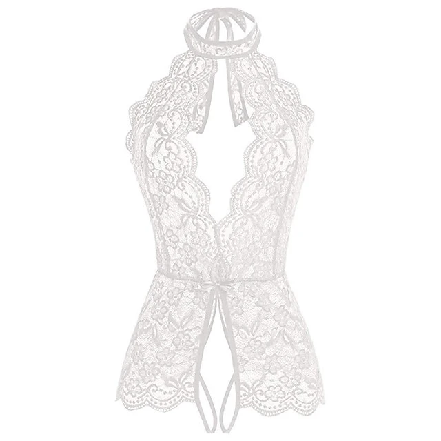 Women's Cut Out Mesh Erotic Sexy Lingerie Teddies & Bodysuits Nightwear Christmas - Spandex Solid Colored Sexy Lingerie Set White / Black / Purple S M L / Summer / Lace Up 13 Women's Cut Out Mesh Erotic Sexy Lingerie Teddies & Bodysuits Nightwear Christmas - Spandex Solid Colored Sexy Lingerie Set White / Black / Purple S M L / Summer / Lace Up - Image 13