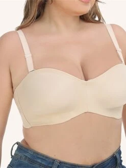 Women's Plus Size Bra Pure Color Undergarments Home Bed Polyester Breathable Bandeau Sleeveless Backless Summer Spring Black Beige 9 Women's Plus Size Bra Pure Color Undergarments Home Bed Polyester Breathable Bandeau Sleeveless Backless Summer Spring Black Beige -Deals The Sexy Bra Store zyalza1694742359668