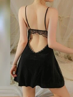 Women's Velvet Slip Lingerie Sets Bathrobe Nightgown Dress Pure Color Warm Fashion Home Daily Bed Warm Summer Spring Black Suspenders Burgundy Suspender + Robe -Deals The Sexy Bra Store zyfhxl1697074777403