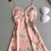 Women's Pajamas Nightgown Dress Flower Fashion Casual Soft Home Daily Bed Satin Breathable Straps Sleeveless Backless Summer Spring Black Pink