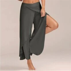 Women's Plus Size Loungewear Bottom Nighty 1 PCS Pure Color Simple Comfort Sport Home Street Airport Polyester Breathable Gift Long Pant Pant Basic Elastic Waist Spring Summer Green Black -Deals The Sexy Bra Store zziybq1634117600483